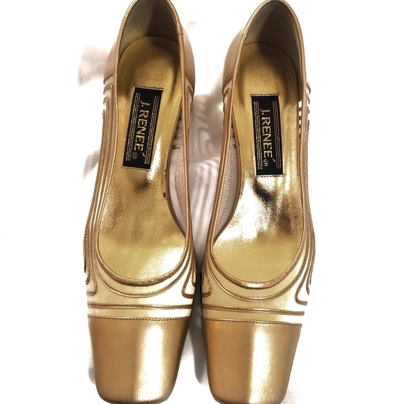 J. Renee Dressy Heels Gold Mesh 7M - Picture 2 of 13